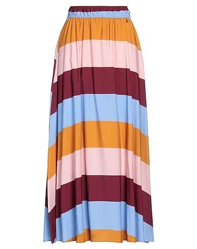 Burgundy Plain weave Maxi Skirts