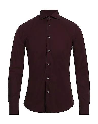 Burgundy Plain weave Solid color shirt
