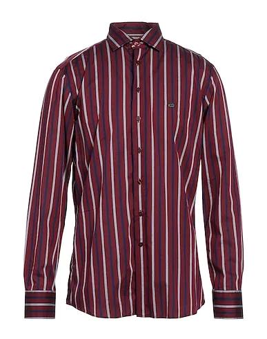 Burgundy Plain weave Striped shirt