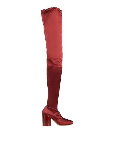 Burgundy Satin Boots