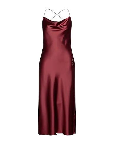 Burgundy Satin Long dress