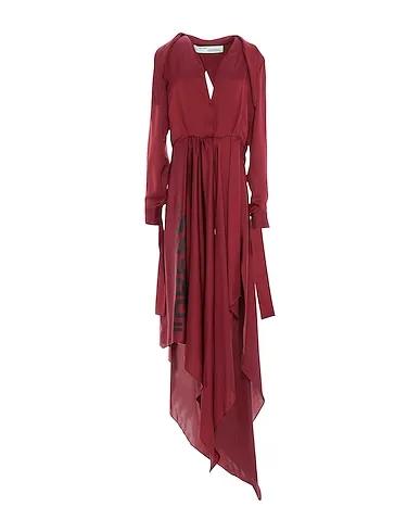 Burgundy Satin Midi dress