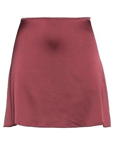 Burgundy Satin Mini skirt