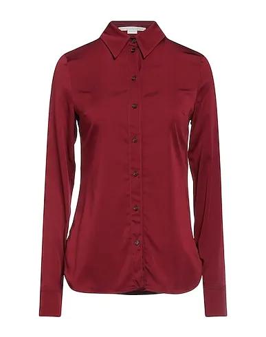 Burgundy Satin Solid color shirts & blouses
