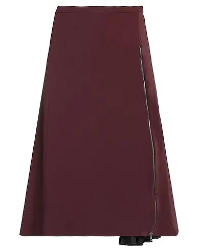 Burgundy Techno fabric Midi skirt