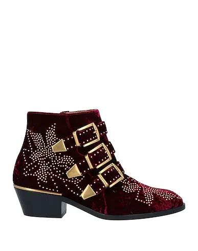 Burgundy Velvet Ankle boot
