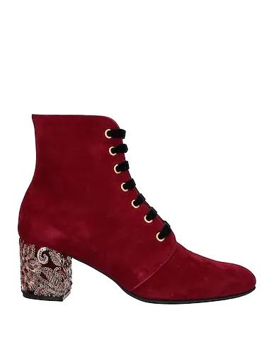 Burgundy Velvet Ankle boot