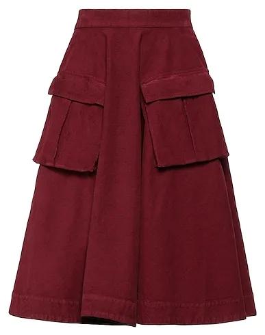 Burgundy Velvet Midi skirt