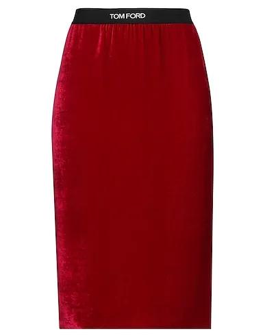 Burgundy Velvet Midi skirt