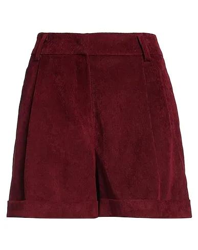 Burgundy Velvet Shorts & Bermuda