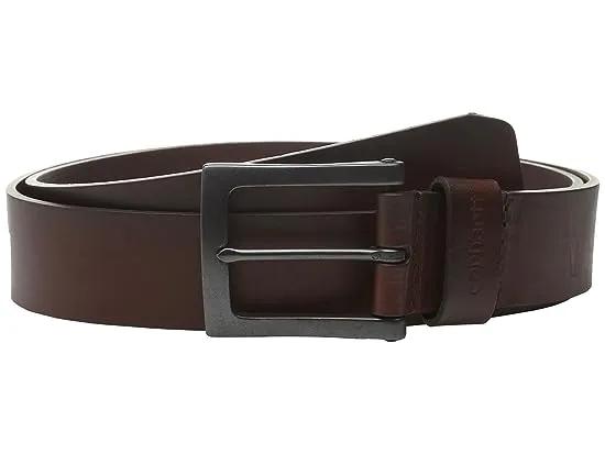 Burnished Leather Box Buckle Belt