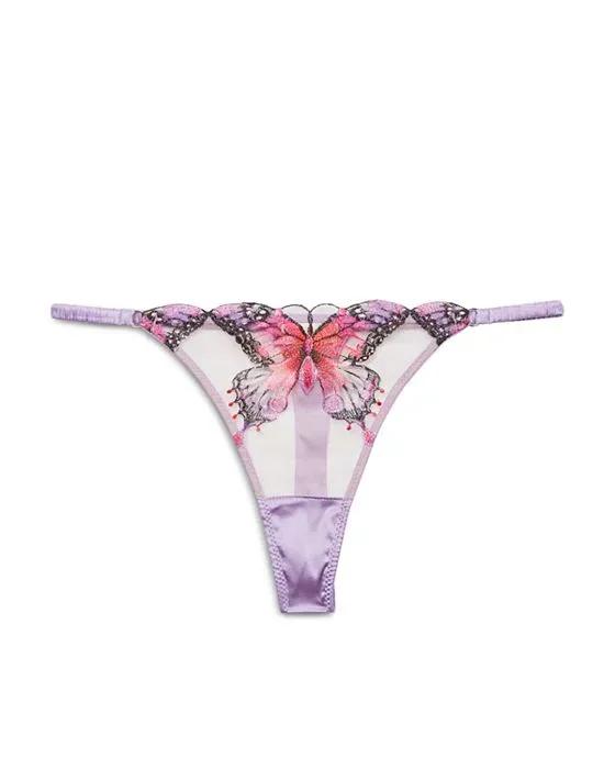 Butterfly Embroidery Thong