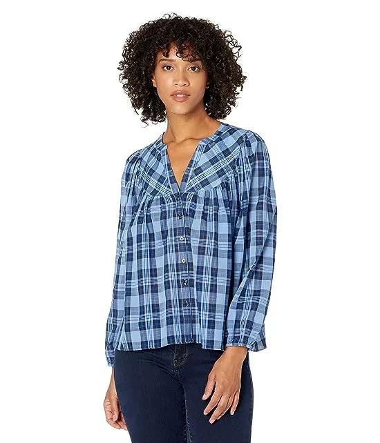Button-Down Top in Angie Plaid
