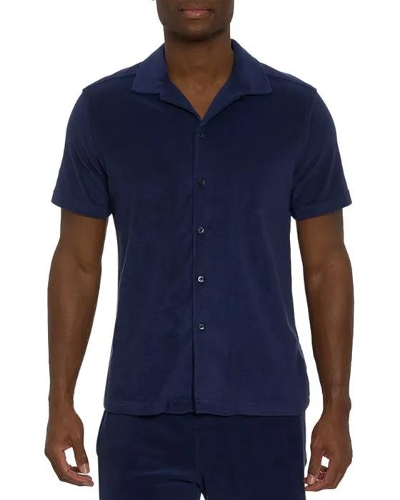 Cabana Boy Cotton Blend Terry Cloth Classic Fit Button Down Shirt