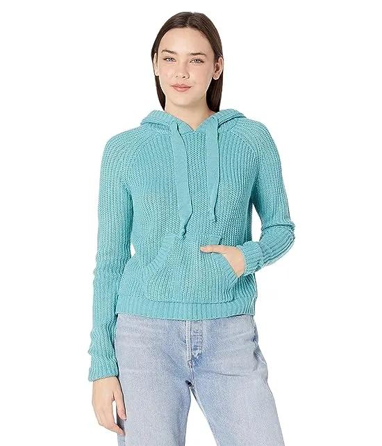 Cable Knit Hoodie with Drawstrings 48H2343