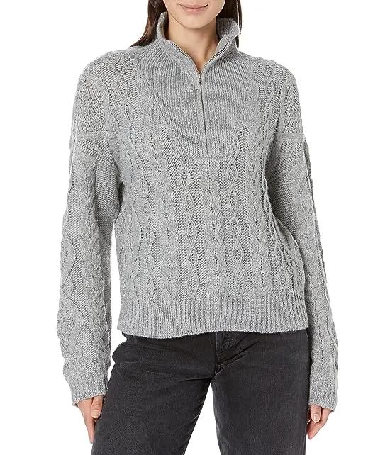 Cable Sweater 1/2 Zip