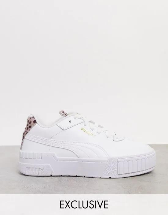 Cali Sport sneakers in white with cheetah detail - exclusive to ASOS