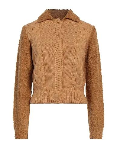 Camel Bouclé Cardigan