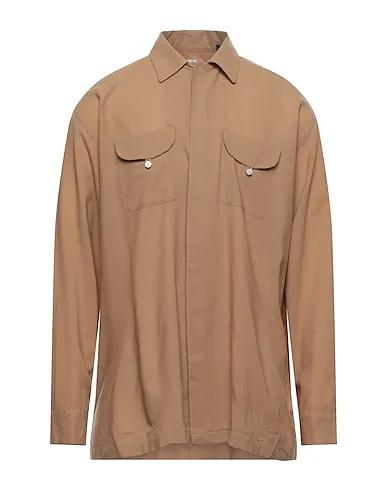 Camel Cool wool Solid color shirt