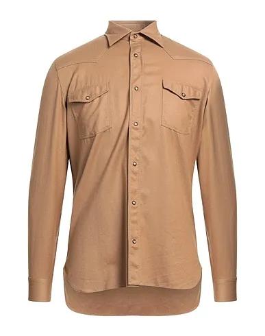 Camel Cool wool Solid color shirt