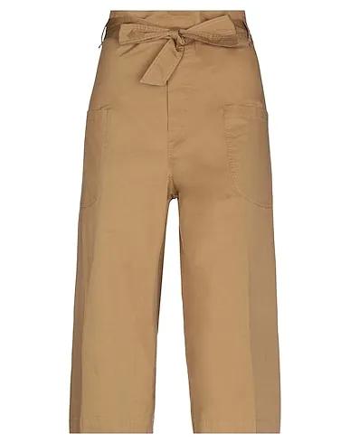 Camel Cotton twill Cropped pants & culottes