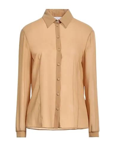 Camel Crêpe Solid color shirts & blouses