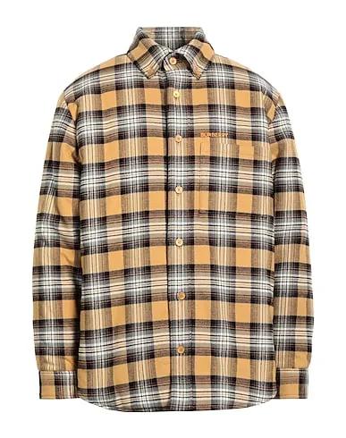 Camel Gabardine Checked shirt