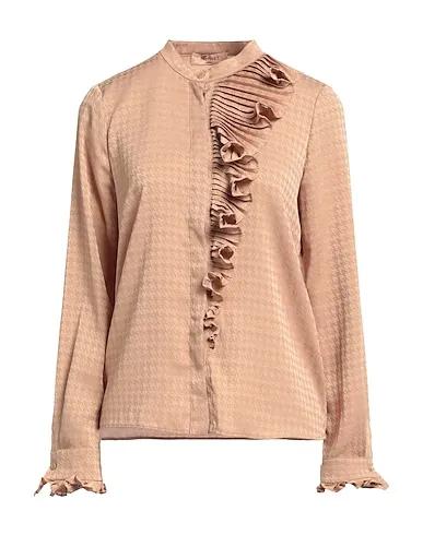 Camel Jacquard Patterned shirts & blouses