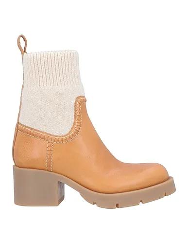 Camel Knitted Ankle boot