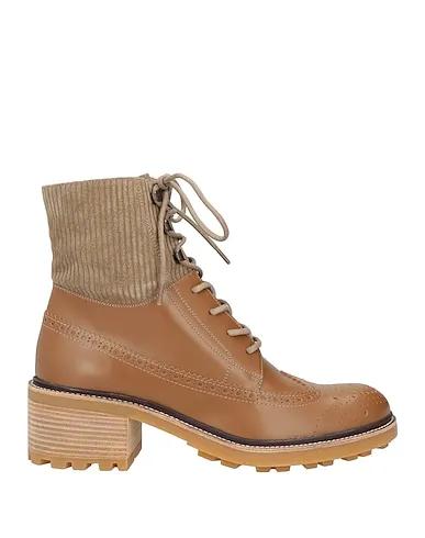 Camel Leather Ankle boot