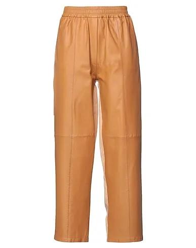 Camel Leather Casual pants