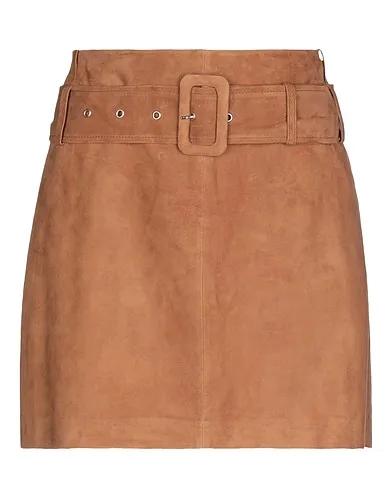 Camel Leather Mini skirt