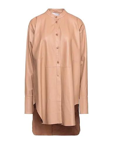 Camel Leather Solid color shirts & blouses