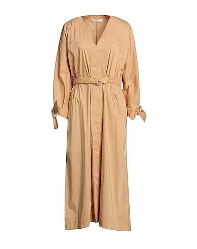 Camel Poplin Midi dress