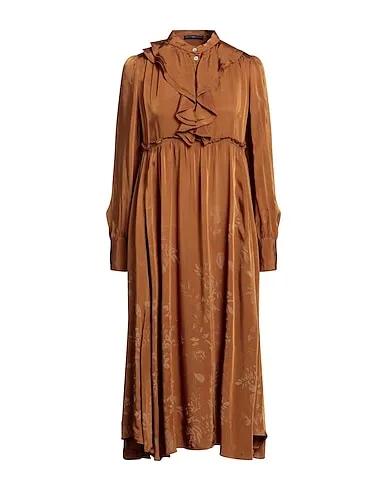 Camel Satin Midi dress