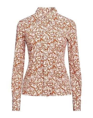 Camel Synthetic fabric Floral shirts & blouses