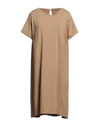 Camel Synthetic fabric Midi dress