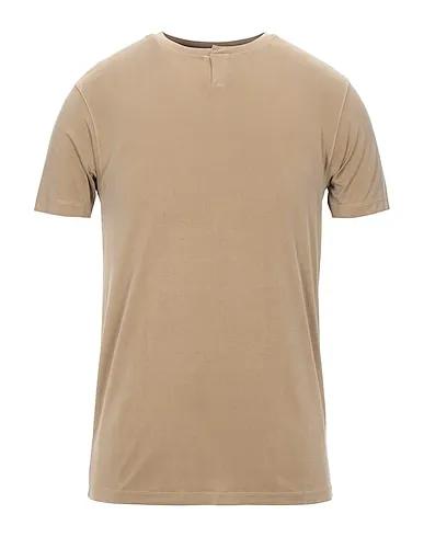 Camel Synthetic fabric T-shirt