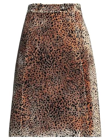 Camel Velvet Midi skirt