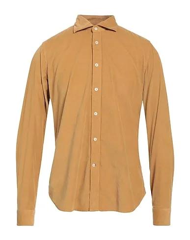 Camel Velvet Solid color shirt