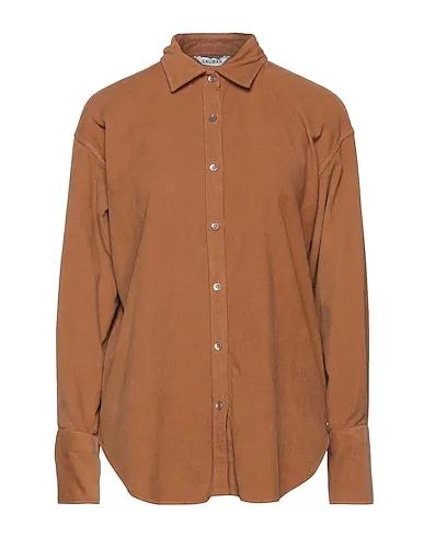 Camel Velvet Solid color shirts & blouses