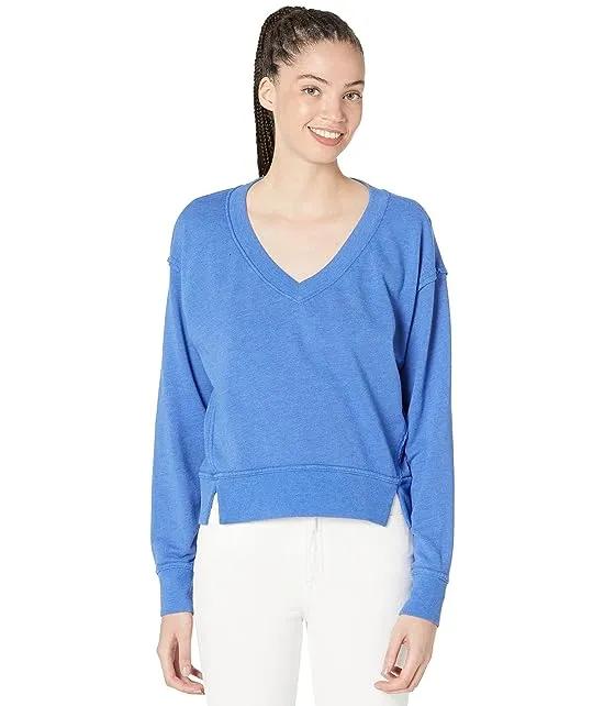 Camila V-Neck Crop Sweatshirt in Hermosa French Terry