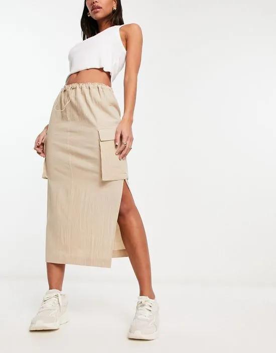 cargo midi skirt in sand