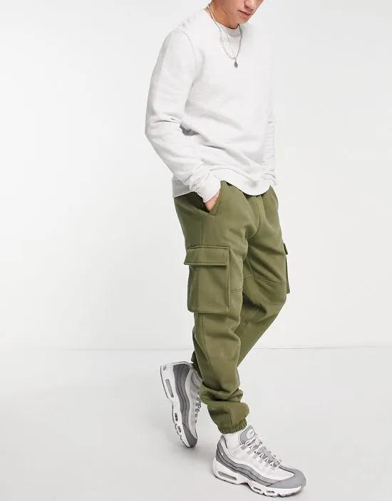cargo sweatpants in khaki