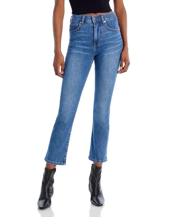 Carly High Rise Cropped Kick Flare Jeans in Sierra