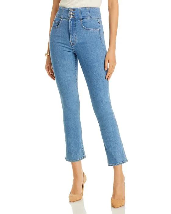Carly High Rise Cropped Skinny Jeans in Float On