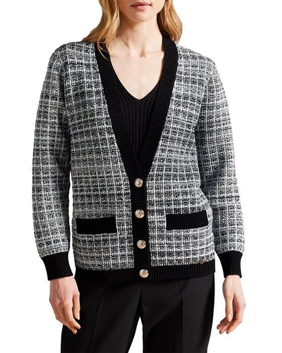 Carmein Check Easy Fit Cardigan