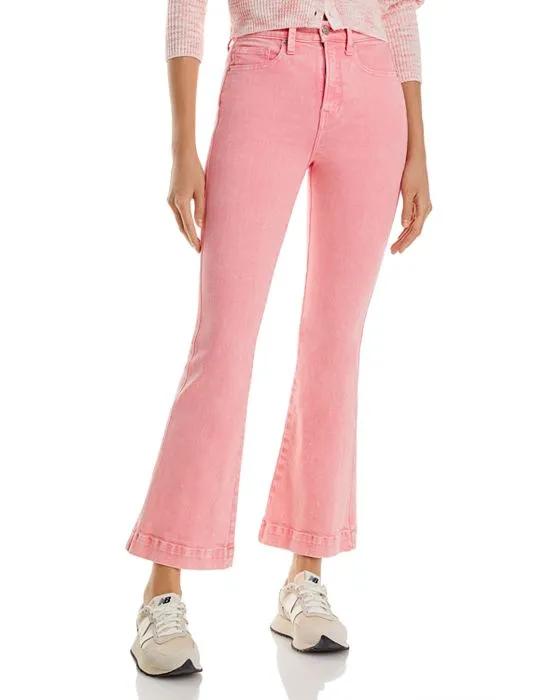 Carson High Rise Ankle Flare Jeans in Peony