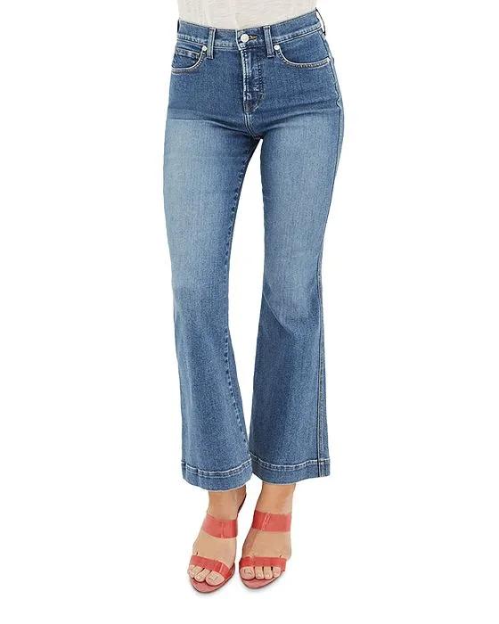 Carson High Rise Ankle Flare Jeans in Tide Down