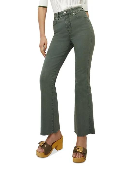 Carson High Rise Ankle Flare Leg Jeans in Garden Top
